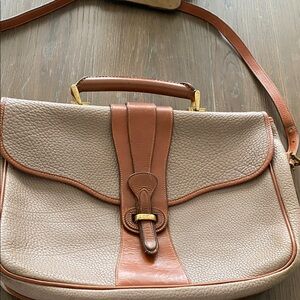 Dooney & Bourke Beige and Brown Leather Briefcase
